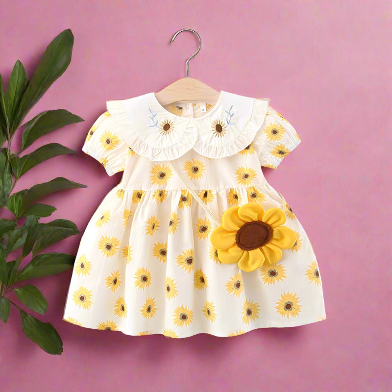Full Body Chrysanthemum Lapel Cotton Skirt