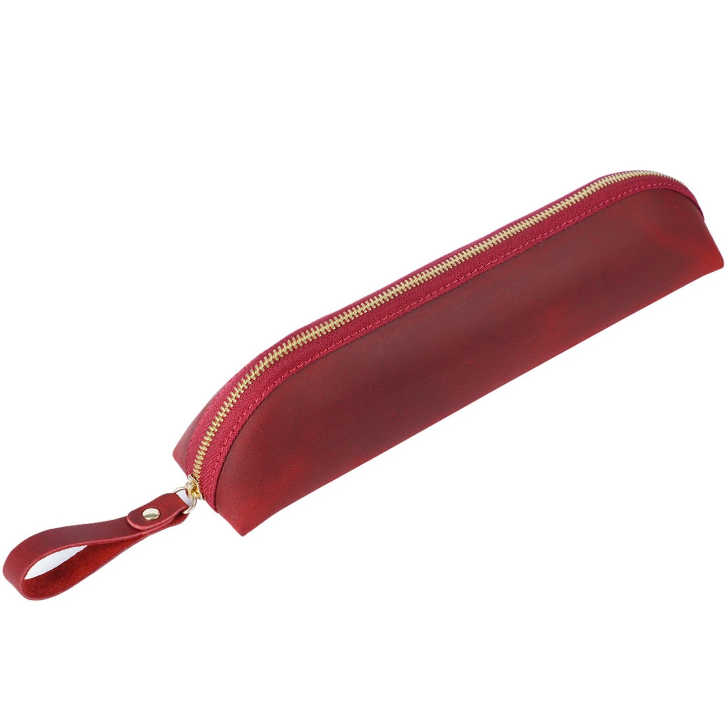 Extend The Head Layer Cowhide Simple Pen Bag