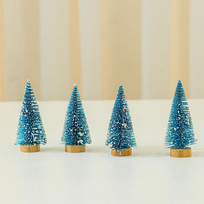4PCS 10cm*4.5cm Mini Cedar Christmas PVC Ornaments