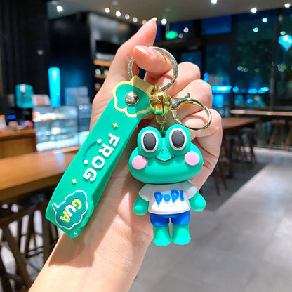 Cartoon Frog PVC Soft Glue Keychain Creative Keychain