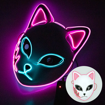 Halloween Cosplay Fox Luminous Plastic Masks