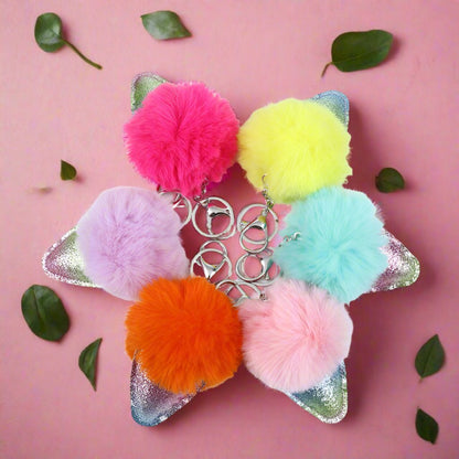 Hair Ball Ice Cream Cone Keychain