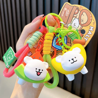 Donut Line Puppy Resin Keychain Cute Keychain