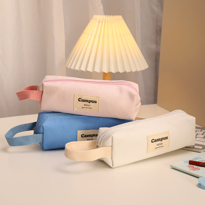 Simple Canvas Large Capacity Pencil Case