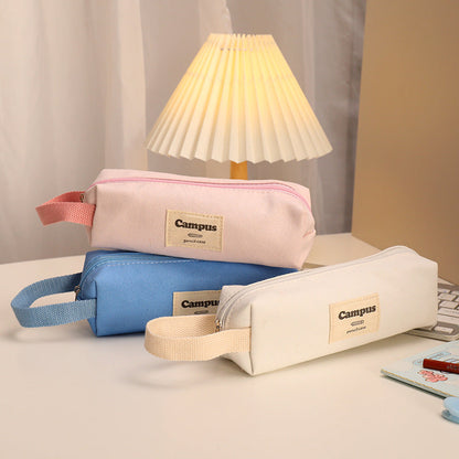Simple Canvas Large Capacity Pencil Case