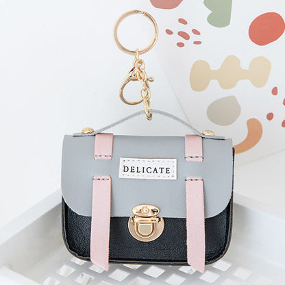 Cute Creative Mini Compact Lock Coin Bag Keychain