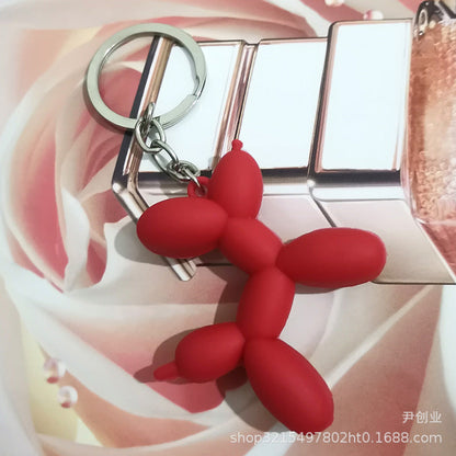 Cute Balloon Dog Keychain Cartoon Silicone Bag Ornaments