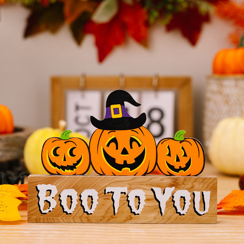Halloween Pumpkin Wood Ornaments