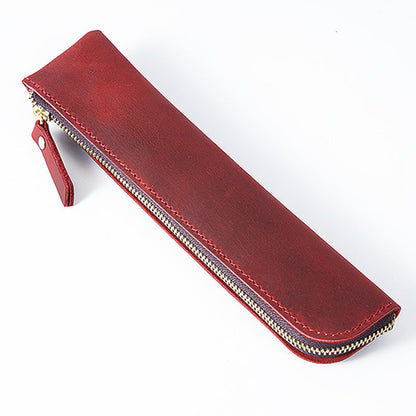 Cowhide Simple Pencil Case