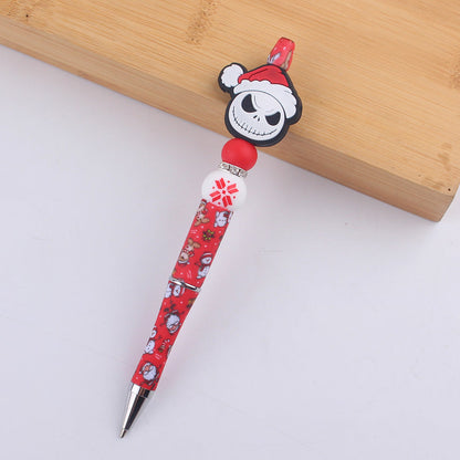 Cartoon Christmas Silicone Handmade Plastic Beaded Pen