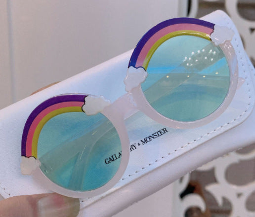 PC Kids Rainbow Cute Round Frame Sunglasses