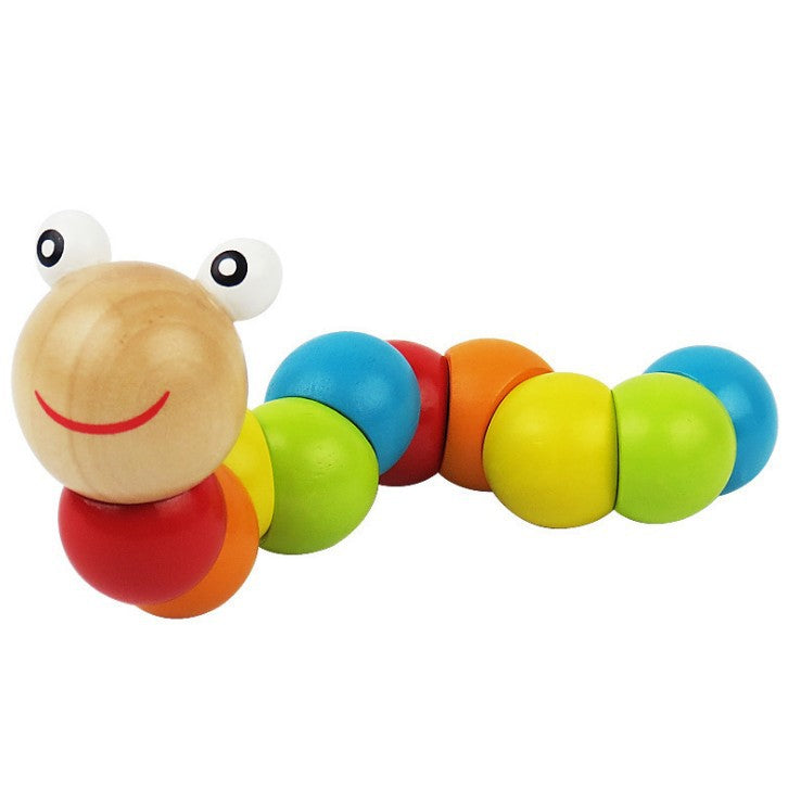 Children's Puzzle Toys with Simulated Wooden Twisted Caterpillars