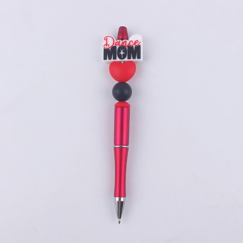 Cartoon Pattern Mother Series Silicone Beaded Ballpoint Pen