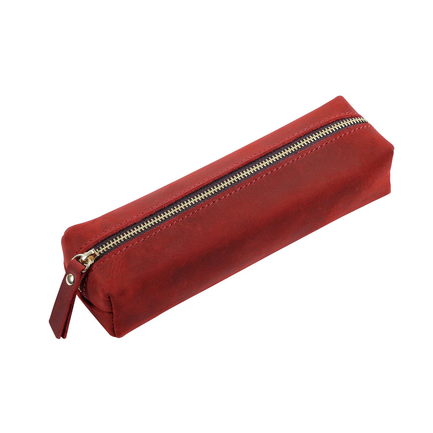 Handmade Cowhide Pen Large Capacity Storage Bag Zipper Pen Bag