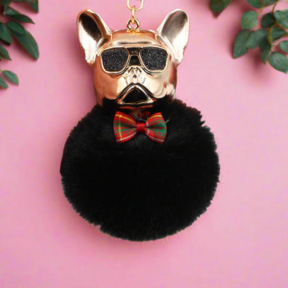 New Creative Sunglasses French Dou Plush Ball Keychain
