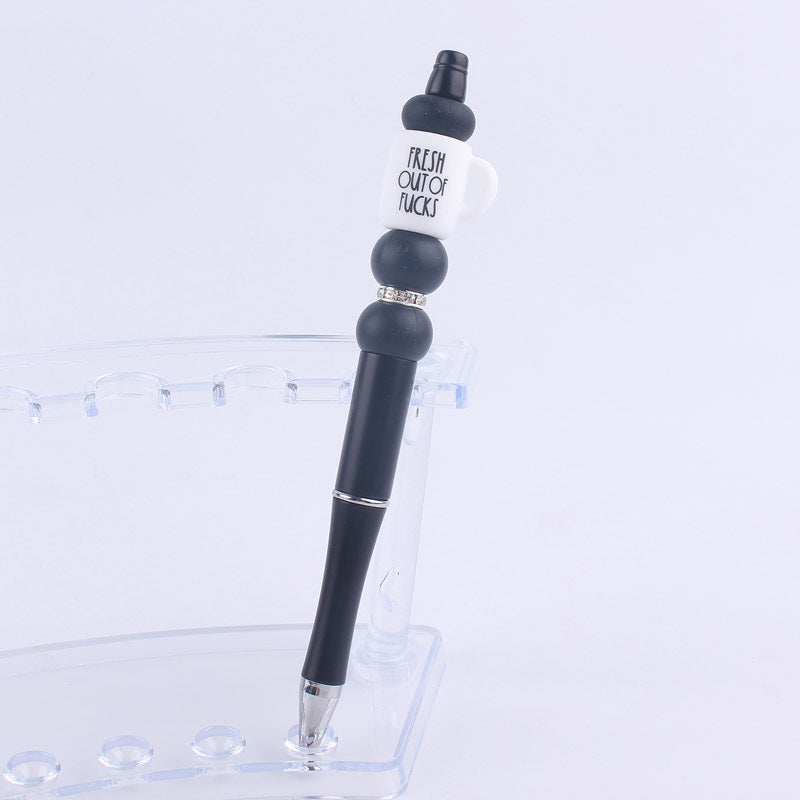Handmade Bead Pen Cartoon Cup Silicone Ballpoint Pen