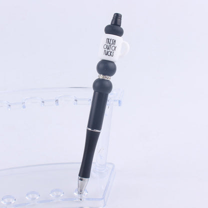 Handmade Bead Pen Cartoon Cup Silicone Ballpoint Pen
