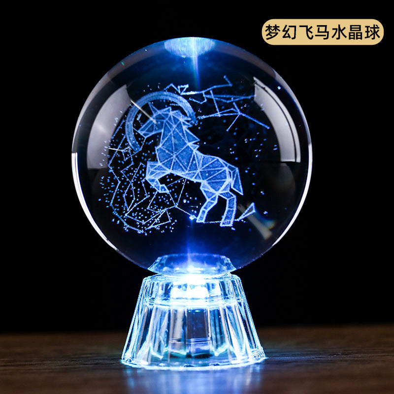 Interior Carved Crystal Glass Handicraft Ornaments