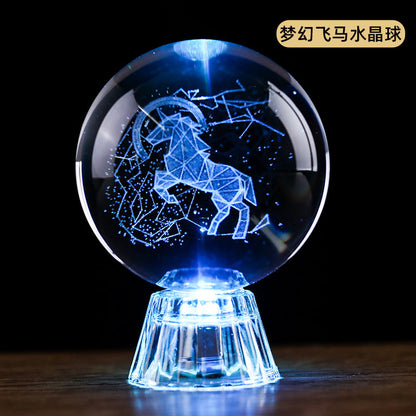 Interior Carved Crystal Glass Handicraft Ornaments