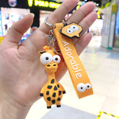 Cartoon Silicone Animal Giraffe Cute Creative Keychain