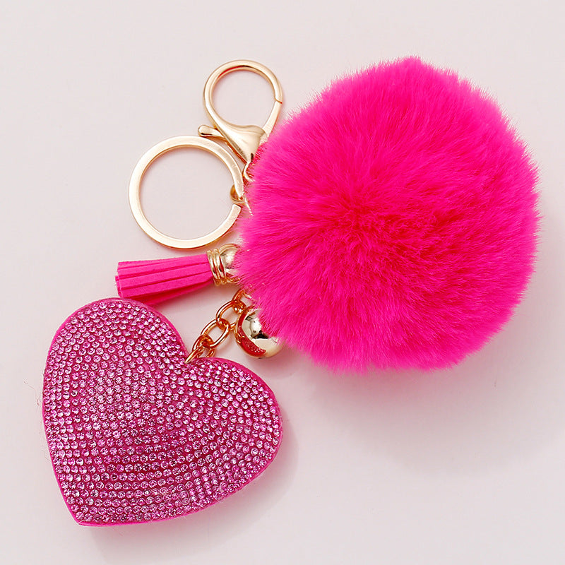 of 50pcs Velvet Inlaid Diamond Heart Tassel Zinc