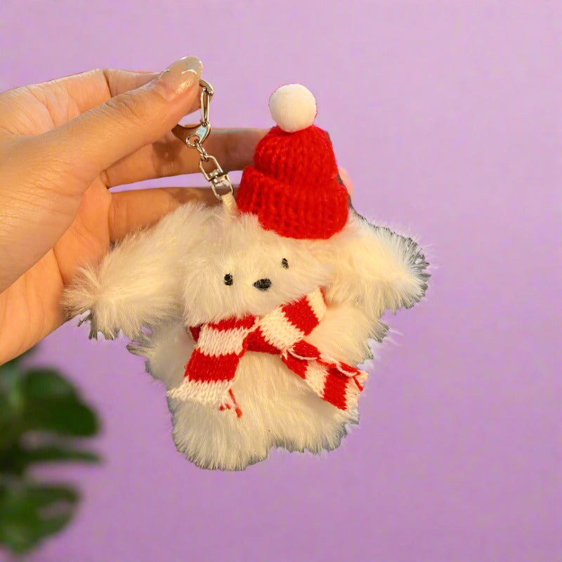 Christmas Red Hat Scarf Plush Toy Long Hair