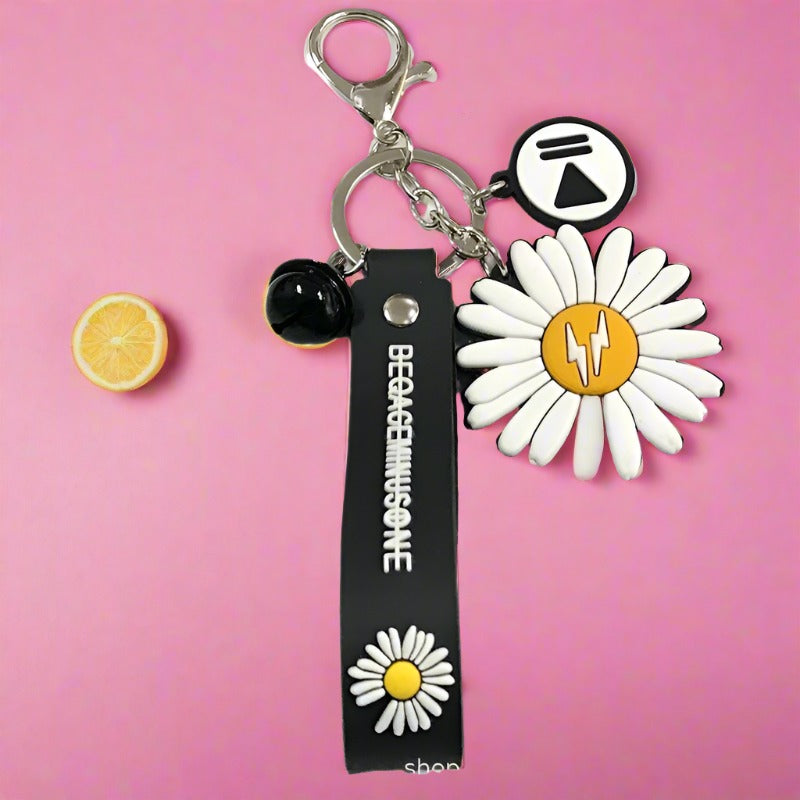 Daisy Creative Sunflower Bag Hanging Silicone Lanyard Keychains