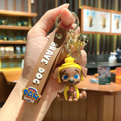 Cartoon Cute Puppy PVC Soft Silicone Creative Keychain