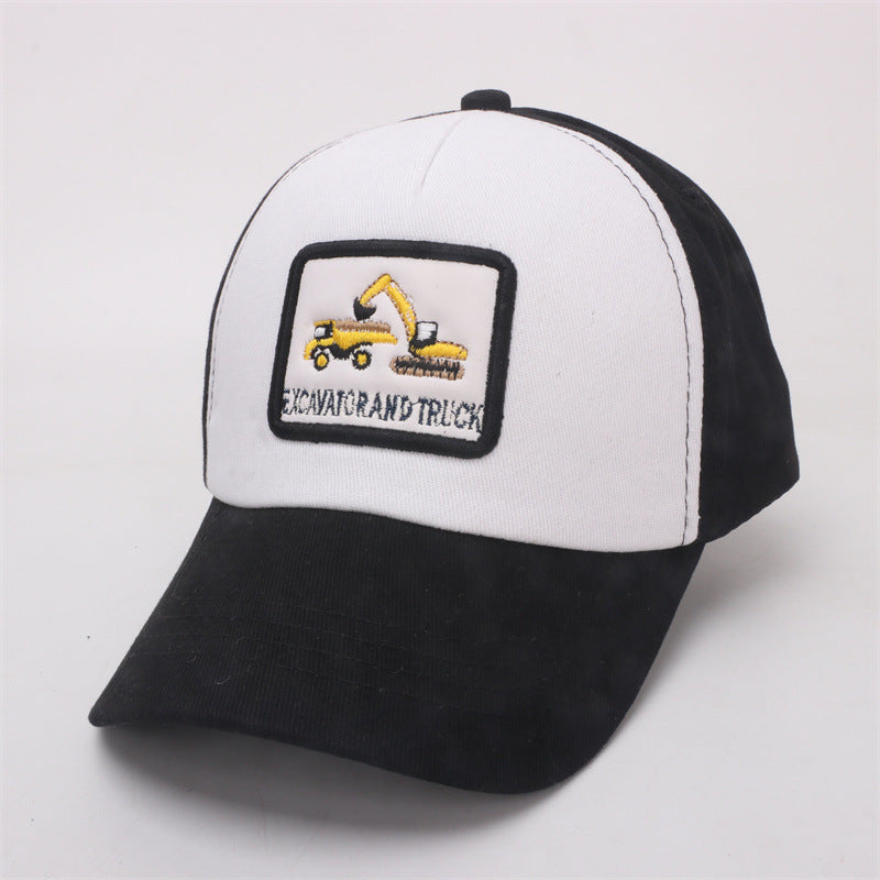 Cotton Polyester Cartoon Excavator Children's Baseball Caps