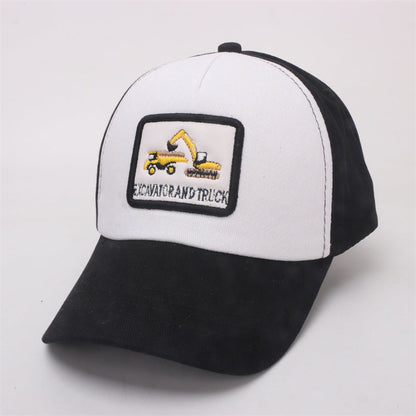 Cotton Polyester Cartoon Excavator Children's Baseball Caps