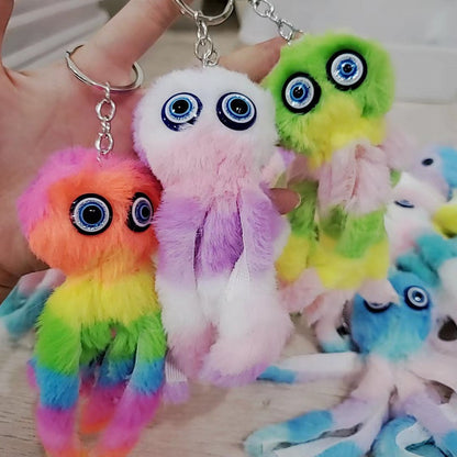 Plush Colorful Octopus Keychain