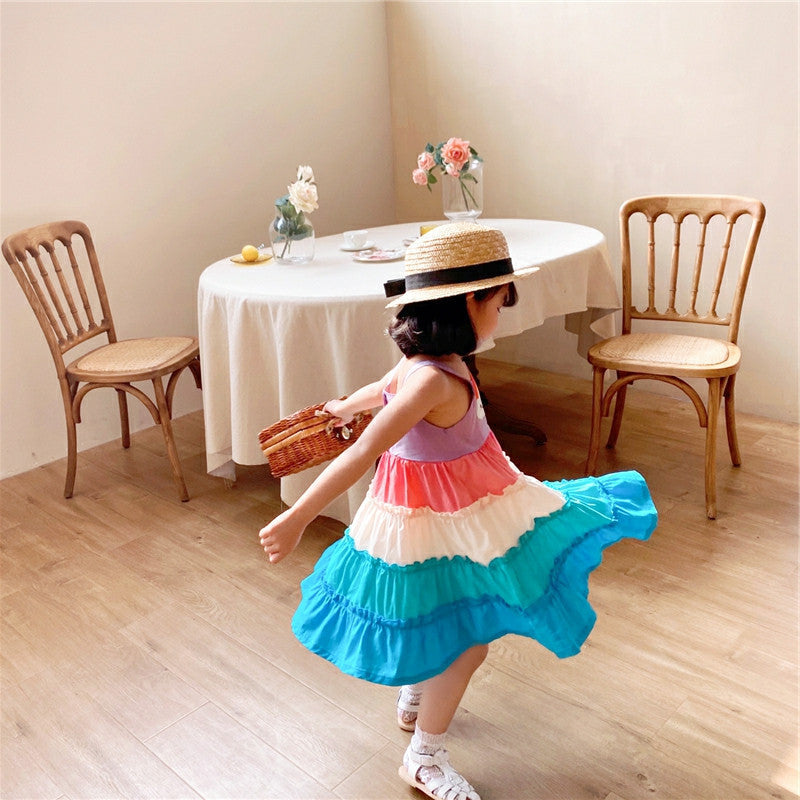 Girls Rainbow Dresses Cotton Baby Clothes