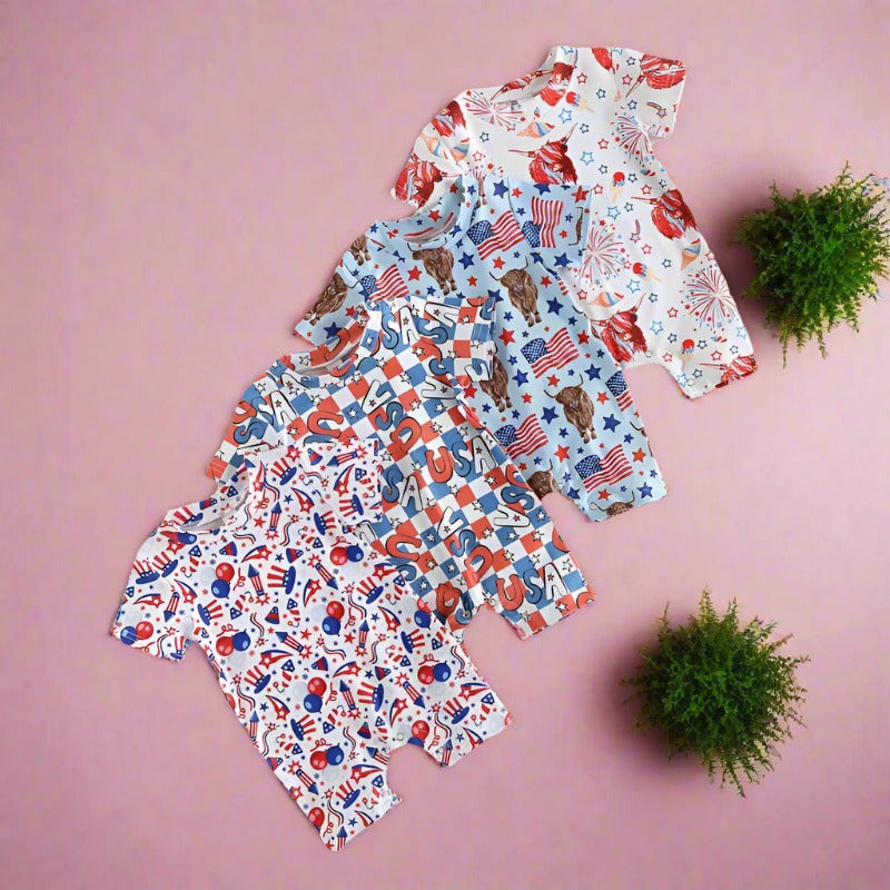 Cotton Children's Independence Day Jumpsuit