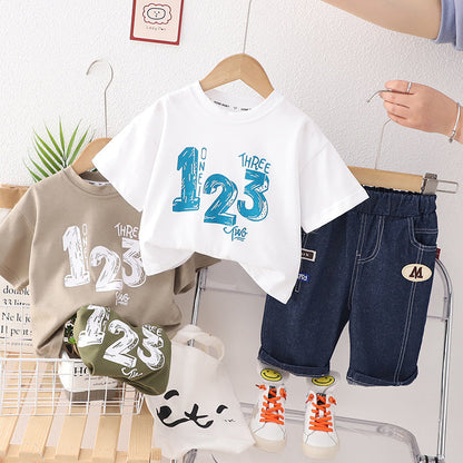 Kids Numbers Short Sleeve Baby Clothes