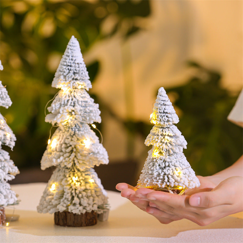 Lighthouse Shaped Flocked Cedar Tree Ornaments
