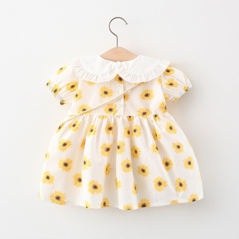 Full Body Chrysanthemum Lapel Cotton Skirt