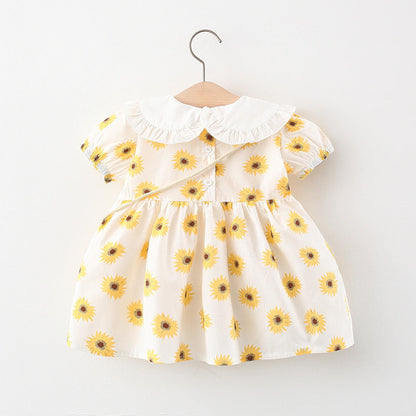 Full Body Chrysanthemum Lapel Cotton Skirt