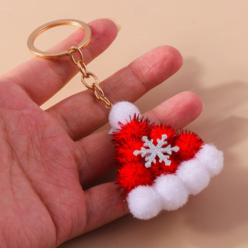 Christmas Cute Snowflake Plush Keychain
