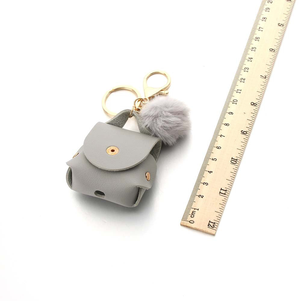 Coin Purse Headphone Cover Fur Ball Keychain