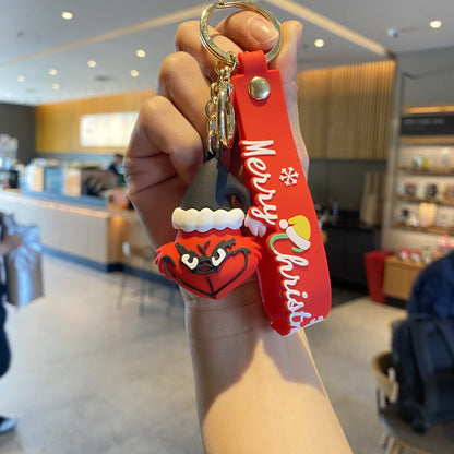 Christmas Cartoon PVC Soft Keychain Creative Keychain