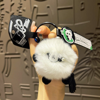 Panda Briquette Doll Miniature Gift Plush Toy Keychain