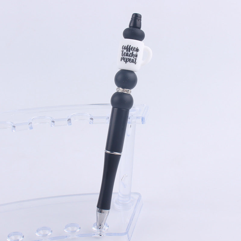 Handmade Bead Pen Cartoon Cup Silicone Ballpoint Pen