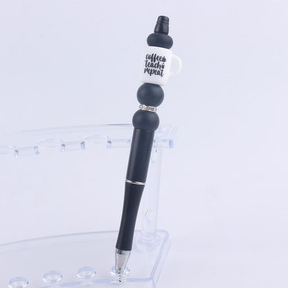 Handmade Bead Pen Cartoon Cup Silicone Ballpoint Pen