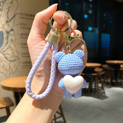 Cartoon Love Bear Resin Keychain Creative Keychain