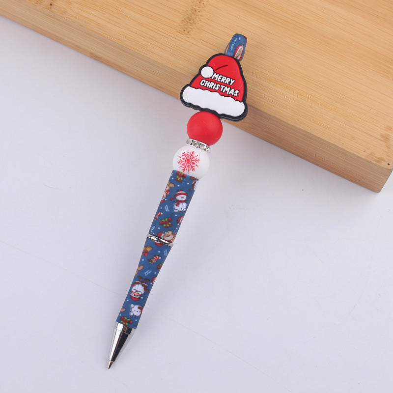 Cartoon Christmas Silicone Handmade Plastic Beaded Pen