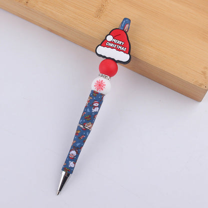 Cartoon Christmas Silicone Handmade Plastic Beaded Pen