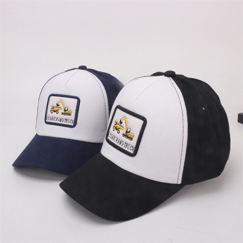 Cotton Polyester Cartoon Excavator Children's Baseball Caps
