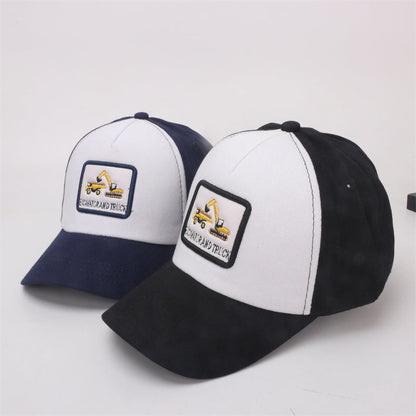Cotton Polyester Cartoon Excavator Children's Baseball Caps