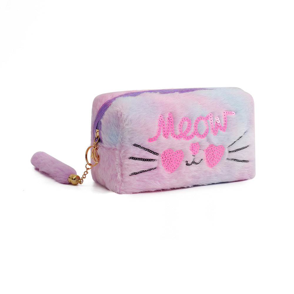 Plush Cat Student Large Capacity Stationery Storage Bag