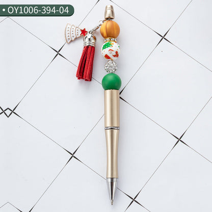 Christmas Tassel Silicone Handmade Bead Pen Ballpoint Pen